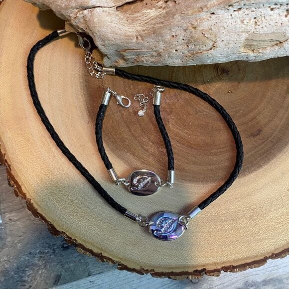 Initial D CZ Necklace bracelet set - Picture 2 of 4